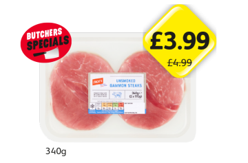 Jack's Unsmoked Gammon Steaks - Now Only £3.99 at Londis
