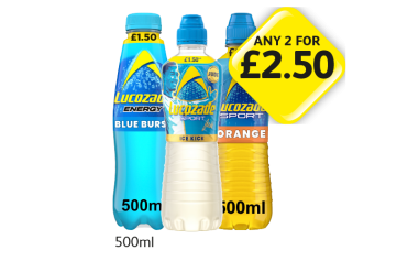Lucozade Energy Blue Burst, Sport Ice Kick, Orange - Any 2 for £2.50 at Londis