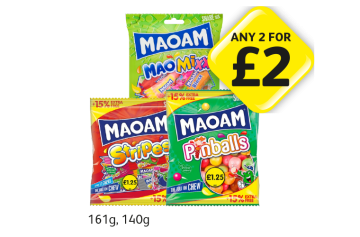 Maoam MaoMixx, Stripes, Pinballs - Any 2 for £2 at Londis