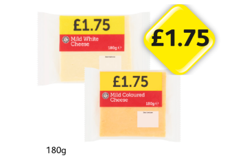 Mild White Cheese, Coloured Cheese - Now Only £1.75 at Londis