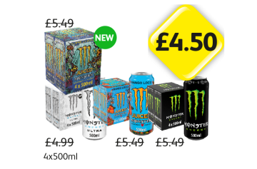 Monster Juiced Aussie Lemonade, Ultra, Mango Loco, Original - Now Only £4.50 at Londis