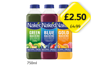 Naked Smoothies Green Machine, Blue, Gold - Now Only £2.50 at Londis