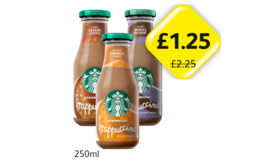 Starbucks Frappuccino Creamy Coffee, Caramel, Mocha Delight - Now Only £1.25 at Londis