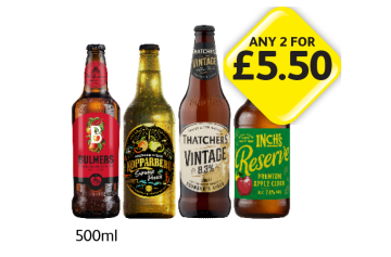 Bulmers, Kopparberg, Thatchers Vintage, Inch's Reserve - Any 2 for £5.50 at Londis