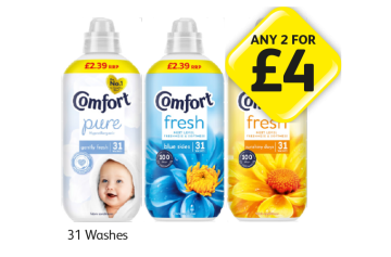 Comfort Pure, Fresh Blue Skies, Sunshiny Days - Any 2 for £4 at Londis