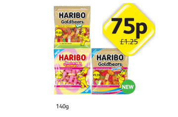Haribo Goldbears, Sour, Rhubarb & Custard Rolls - Now Only 75p at Londis