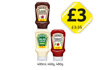 Heinz Classic Barbecue, Salad Cream, Tomato Ketchup - Now Only £3 at Londis