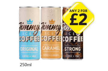 Jimmy Iced Coffee Original, Caramel, Strong - Any 2 for £2 at Londis