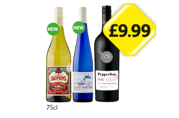 Les Dauphins Cotes Du Rhone, Cloud Watcher, PepperBox - Now Only £9.99 at Londis