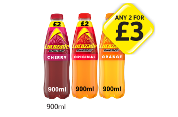 Lucozade Energy Cherry, Original, Orange - Any 2 for £3 at Londis