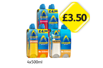 Lucozade Raspberry, Orange, Ice Kick - Now Only £3.50 at Londis