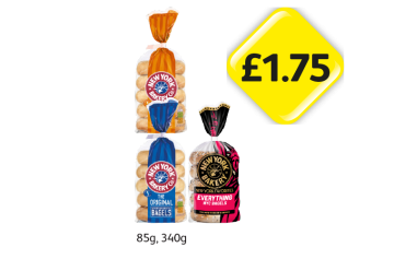 New York Bakery Co Sesame, Original, Everything NYC Bagels - Now Only £1.75 at Londis