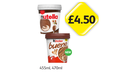 Nutella Ice Cream, Bueno - Now Only £4.50 at Londis