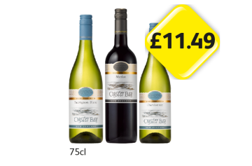 Oyster Bay Sauvignon Blanc, Merlot, Chardonnay - Now Only £11.49 at Londis