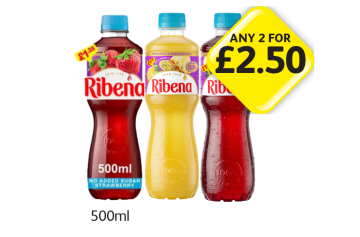 Ribena Strawberry No Sugar, Pineapple & Passionfruit, Summer Fruits - Any 2 for £2.50 at Londis