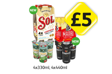 Sol Cerveza, Madri Limon, Inch's Cloudy, Murphy's - Now Only £5 at Londis