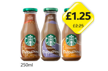 Starbucks Frappuccino Creamy Coffee, Mocha Delight, Caramel - Now Only £1.25 at Londis