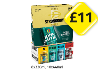 Strongbow, John Smiths, Brewdog Variety - Now Only £11 at Londis