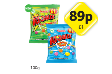 Swizzels Sour Atomix Refreshers, Rainbow Drops - Now Only 89p at Londis