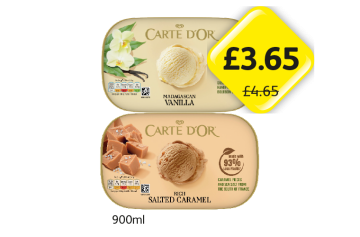Carte D'Or Ice Cream Vanilla, Salted Caramel - Now Only £2.65 at Londis