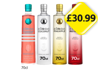 Ciroc Strawberry Lemonade, Coconut, Pineapple, Red Berry - Now Only £30.99 at Londis