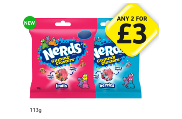 Nerds Gummy Clusters Fruits, Berries - Any 2 for £3 at Londis