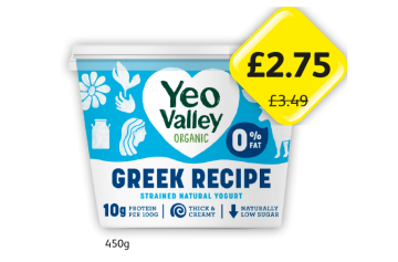 Yeo Valley Organic Greek Recipe - Now Only £2.75 at Londis