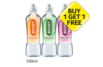 Boost Water Mango & Passionfruit, Citrus, Cherry - Now Only Buy 1 Get 1 FREE at Londis