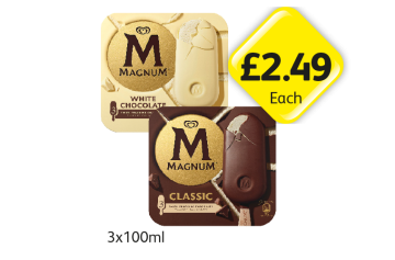 Magnum White Chocolate, Classic - Now Only £2.49 at Londis