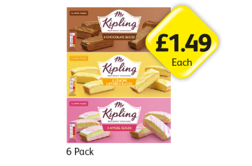 Mr Kipling Chocolate Slices, Lemon Layered Slices, Angel Slices - Now Only £1.49 at Londis