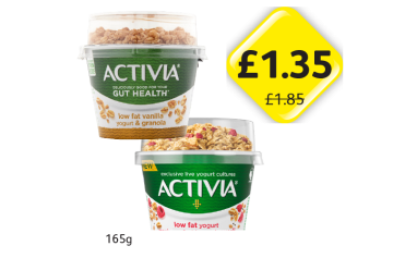 Activia Yogurt & Granola Vanilla, Raspberry & Chia - Now Only £1.35 at Londis