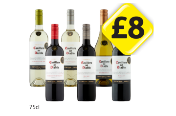 Casillero Del Diablo Sauvignon Blanc, Cabernet Sauvignon, Pinot Grigio, Malbec, Chardonnay, Merlot - Now Only £8 at Londis