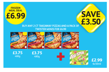 Chicago Town Takeaway Pizzas Loaded Cheese, Pepperoni, Twister Minis - Buy Any Chicago Town Takeaway Pizzas And A Pack Of Twister Minis for £6.99 at Londis