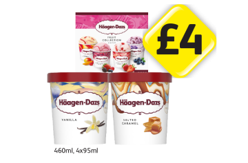 Häagen-Dazs Fruit Collection, Vanilla, Salted Caramel - Now Only £4 at Londis