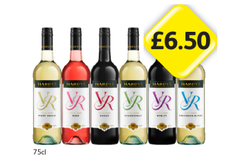 Hardy's VR Pinot Grigio, Rosé, Shiraz, Chardonnay, Merlot, Sauvignon Blanc - Now Only £6.50 at Londis