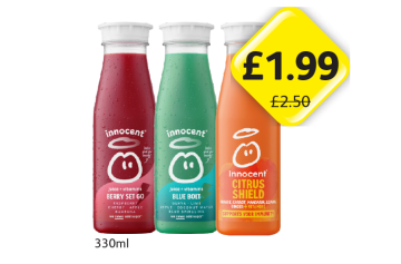 Innocent Juice Berry Set Go, Blue Bolt, Citrus Shield - Now Only £1.99 at Londis