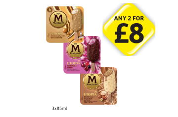 Magnum Gold Caramel Billionaire, Utopia Cherry, Hazelnut - Any 2 for £8 at Londis