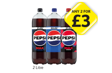 Pepsi, Max, Cherry Max - Any 2 for £3 at Londis