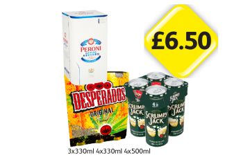 Peroni, Desperados, Scrumpy Jack - Now Only £6.50 at Londis