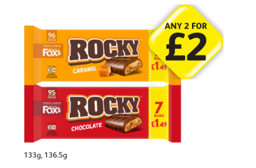 Rocky Caramel, Chocolate - Any 2 for £2 at Londis