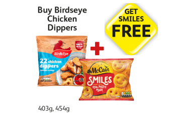 BirdsEye Chicken Dippers, McCain Smiles - Buy BirdsEye Chicken Dippers Get McCain Smiles FREE at Londis