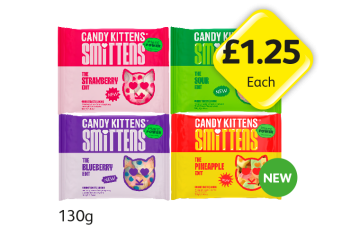 Candy Kittens Smittens Strawberry, Sour, Blueberry, Pineapple - Now Only £1.25 at Londis