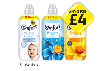 Comfort Pure Gently Fresh, Fresh Blue Skies, Sunshiny Days - Any 2 for £4 at Londis