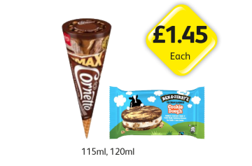 Cornetto Max, Ben & Jerry's Cookie Dough - Now Only £1.45 at Londis