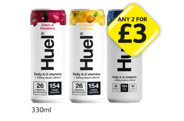 Huel Cherry & Raspberry, Pineapple & Mango, Blue Raspberry - Any 2 for £3 at Londis