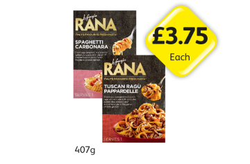 La Famiglia Rana Spaghetti Carbonara, Tuscan Ragù Pappardelle - Now Only £3.75 at Londis