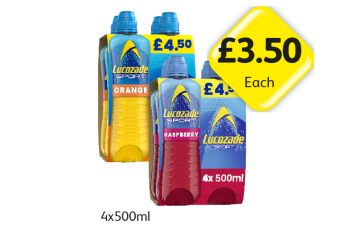 Lucozade Sport Orange, Raspberry - Now Only £3.50 at Londis