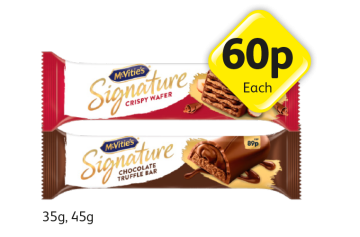 McVities Signature Crispy Wafer, Chocolate Truffle Bar - Now Only 60p at Londis