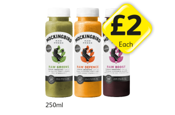 Mockingbird Raw Greens, Defence, Boost - Now Only £2 at Londis