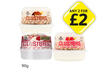 Nomadic Clusters Double Choc, White Choc Strawberry, Strawberry - Any 2 for £2 at Londis